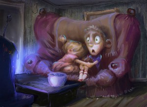 Películas terroríficas para niños. Ilustración de Marco Bucci