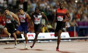 Juegos Olímpicos. Bolt, en la recta de meta por delante de Edward, Gemili y Hortelano. John Sibley REUTERS