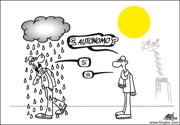 Aprender a emprender. Viñeta Forges.