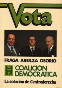 Manuel Fraga se presentó bajo las siglas CD, Coalición Democrática, en las elecciones de 1979.