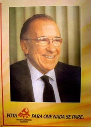 Santiago Carrillo lucía así en el cartel de 1982.