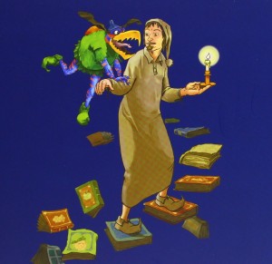 Ilustración de François Schwoebel para el libro ‘El genio maligno del señor Descartes’