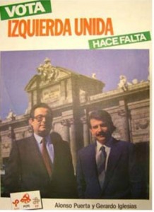 Cartel de Izquierda Unida para las elecciones generales de 1986 con Alonso Puerta y Gerardo Iglesias.