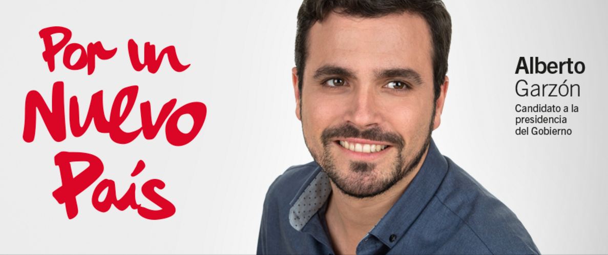 Cartel electoral del candidato de Izquierda Unida – Unidad Popular, Alberto Garzón, para las elecciones 2015.