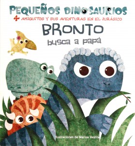 Libros de dinosaurios para niños y adultos | Bronto busca a papá | +2 años | 14 páginas