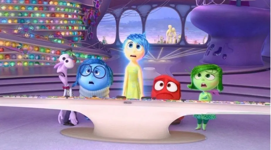 Las emociones en el centro de control de Riley en Del revés (Inside Out)