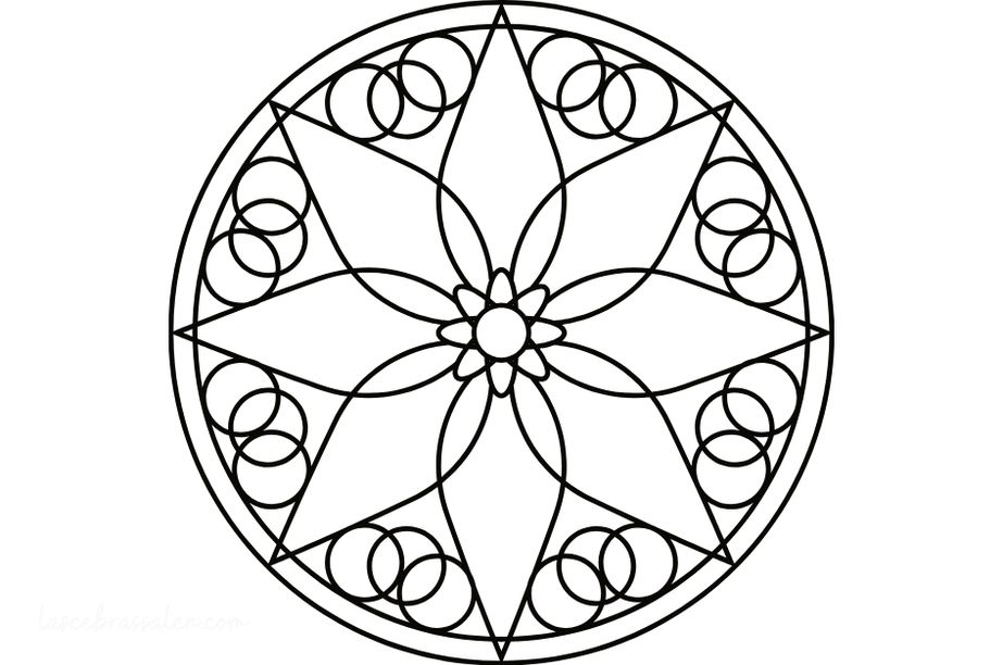 mandala para imprimir en blanco y negro para niños