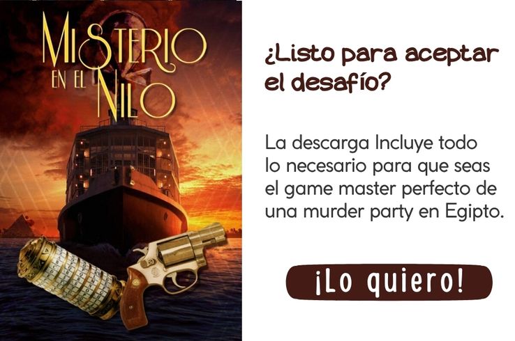 Plantilla imprimible con roles y pistas para cluedo en vivo