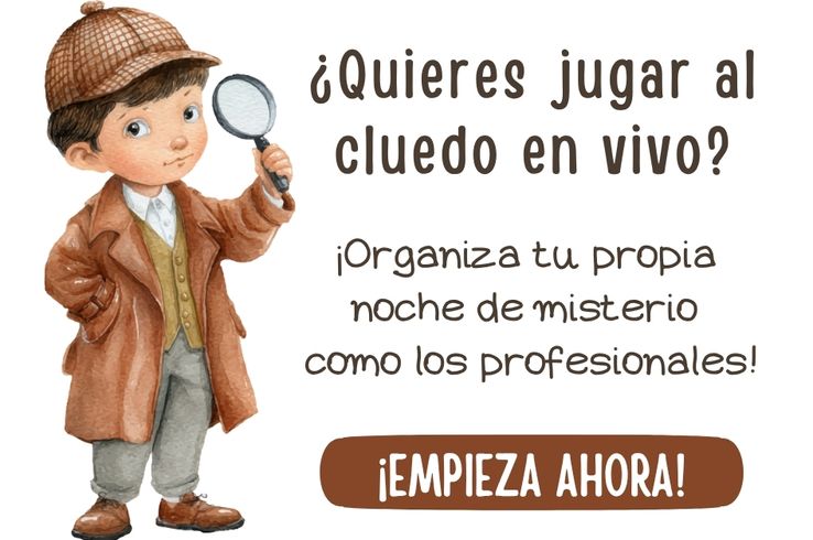 Guiones en PDF listos para imprimir para cluedo en vivo
