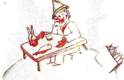 bebedor del principito ilustracion original mesa botellas