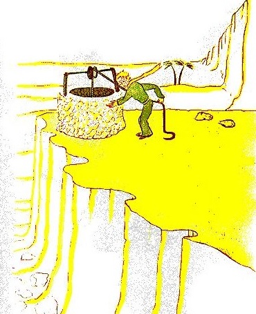 pozo en el desierto principito ilustracion original agua