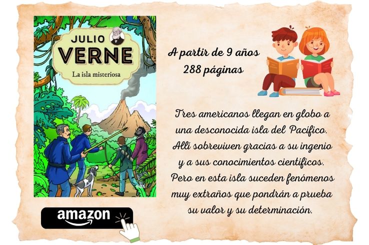 Libro de La isla misteriosa para niños