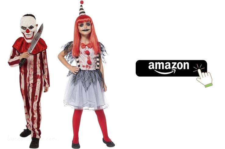 disfraz de payaso de miedo para niños en Halloween