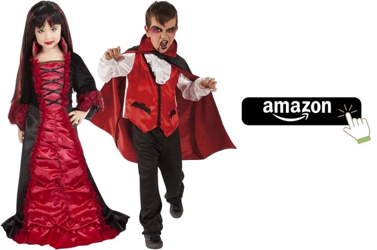 disfraz de vampiro para niños con capa negra y colmillos