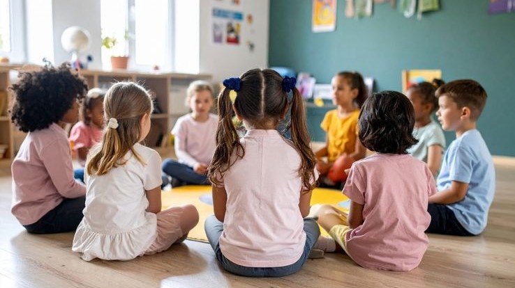 Ejercicio respiración cuadrada para niños pequeños en aula