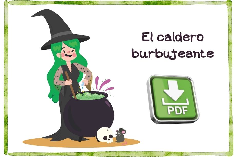 Portada PDF actividad lectoescritura Halloween para imprimir