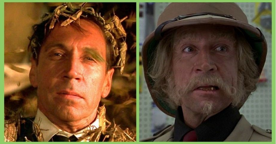 Referencia artística a Jonathan Hyde interpretando dos personajes distintos en Jumanji