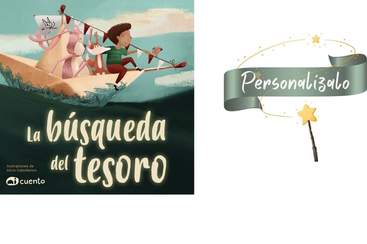 Niño disfrutando de su cuento personalizado con foto