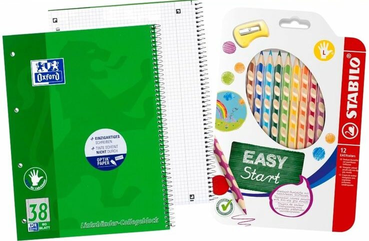 Material de escritura adaptado para niños zurdos