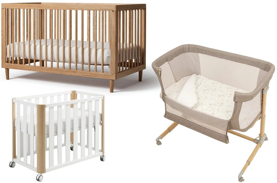 Comparativa visual entre cuna, minicuna y sistema de colecho para recién nacido