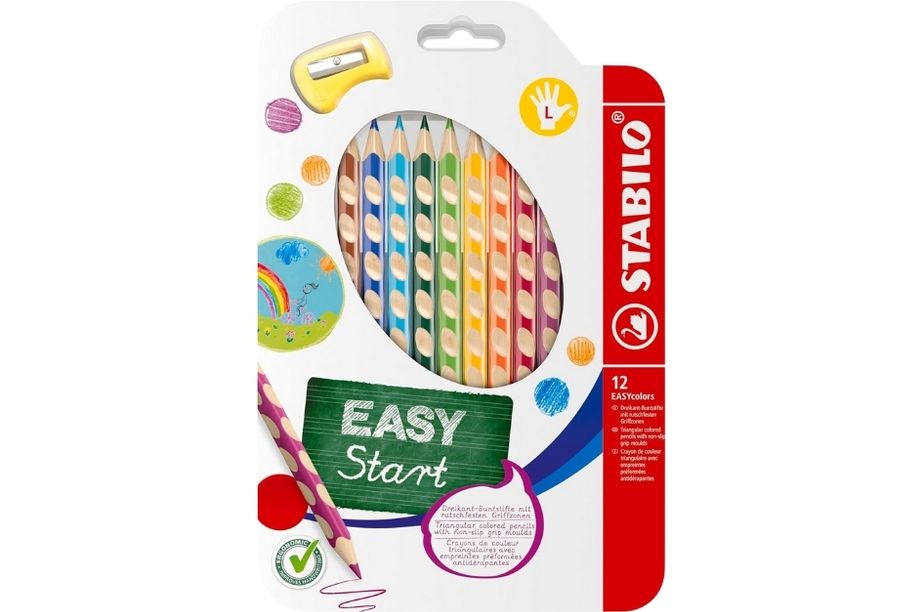 lápices con muescas direccionadas para niños zurdos