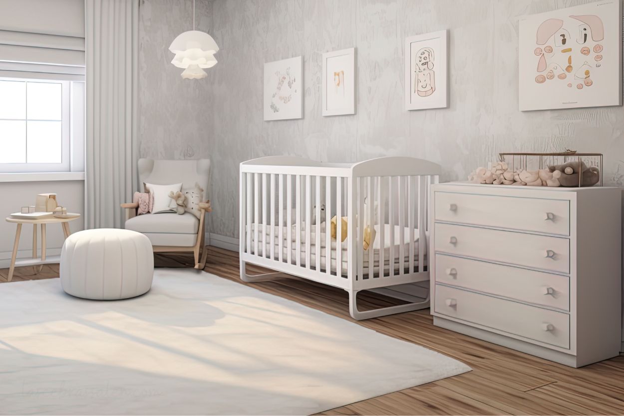 Dormitorio de bebé preparado con lo esencial en un ambiente tranquilo y luminoso